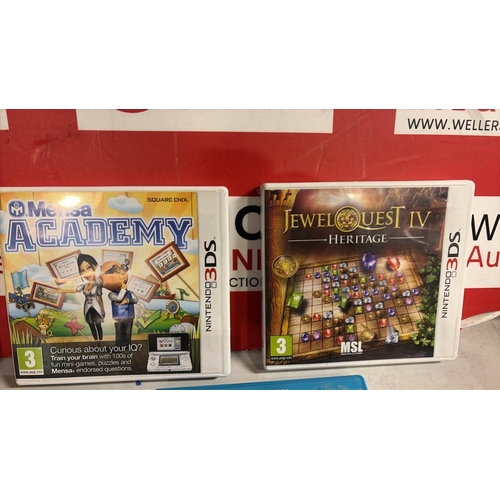 8074 - NINTENDO 3DS, DS, AND WII GAMES INC. MENSA ACADEMY, SUPER MARIO BROS, WII SPORTS CONNECTION ETC