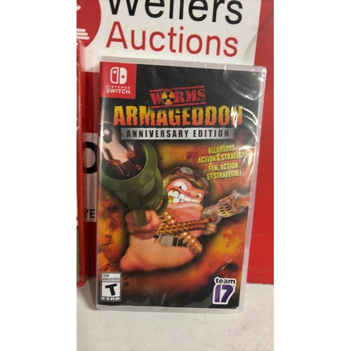 8076 - X3 NEW AND SEALED NINTENDO SWITCH GAMES INC. TWO POINT CAMPUS, GRAND THEFT AUTO TRILOGY AND WORMS AR... 