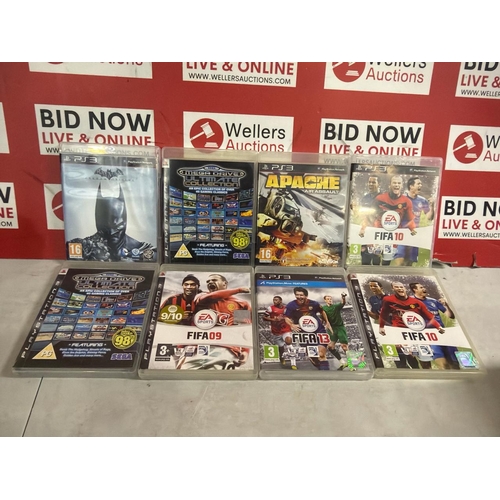 8080 - X8 PS3 GAMES INC. FIFA, BATMAN, SEGA COLLECTION ETC