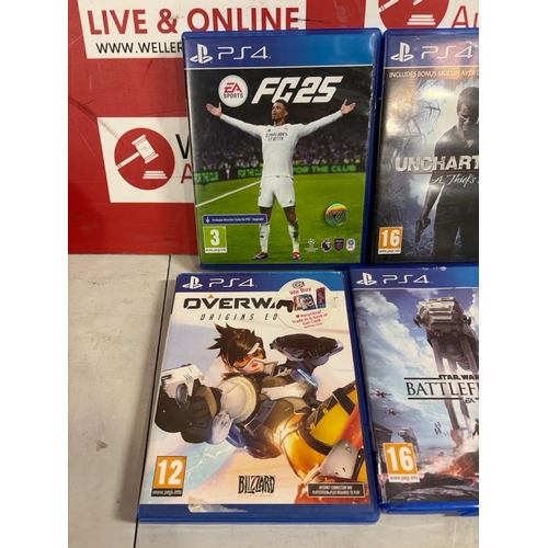 8081 - X5 PS4 GAMES INC. FIFA 25, UNCHARTED 4, ETC