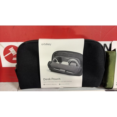 8116 - X3 NEW ORBITKEY INC. DESK POUCH, FOLDABLE TOTE BAG, CROSSBODY PHONE STRAP