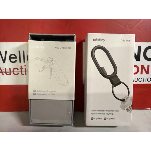 8118 - X2 NEW ORBITKEY INC. KEY ORGANISER AND CLIP MINI
