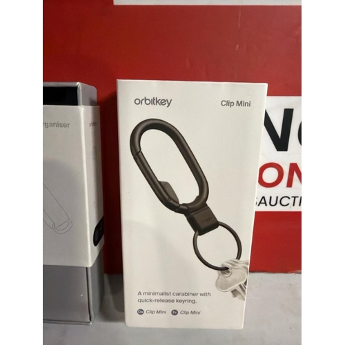 8118 - X2 NEW ORBITKEY INC. KEY ORGANISER AND CLIP MINI