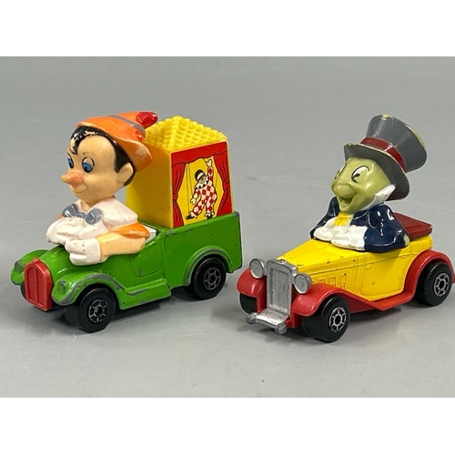 123 - Unboxed group of diecast character vehicles including Corgi The Muppet Show and Matchbox Disney with... 