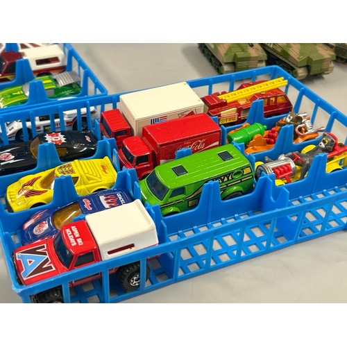 126 - A collection of mainly vintage 1970's & 80's Matchbox, Corgi and Hot Wheels diecast vehicles includi... 