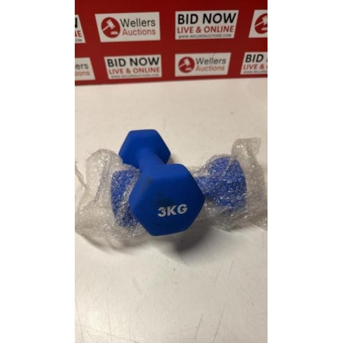 3016 - PAIR OF KAYMAN 3KG DUMBBELLS