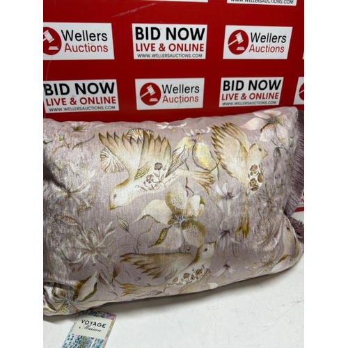 3042 - 2X MAISON VOYAGE CUSHIONS 40X60 FLOLELLA FEATHER CUSHION PRIMROSE & VIOLA