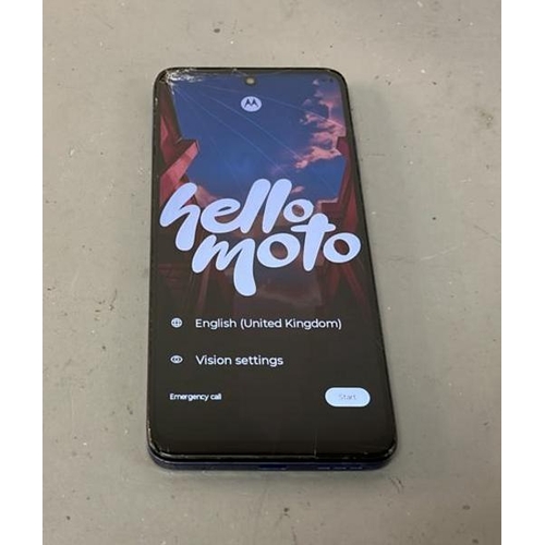 9628 - MOTOROLA E15/ XT2523-6/ PURPLE/ GOOGLE LOCKED/ IMEI; 354802741960430 - SCREEN DAMAGED