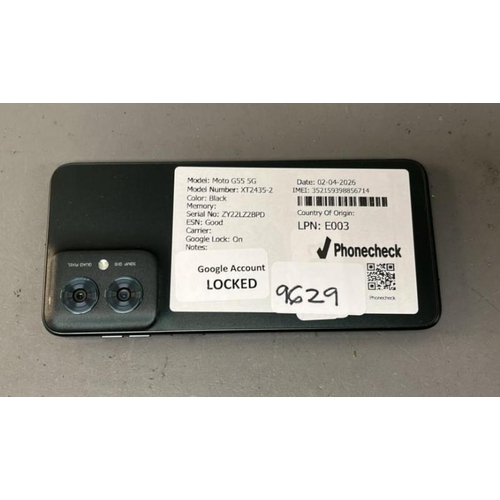 9629 - MOTOROLA G55 5G/ XT2435-2/ BLACK/ GOOGLE LOCKED/ IMEI: 352159398856714