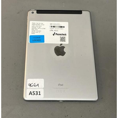 9661 - APPLE IPAD 6TH GEN/ A1954/SPACE GRAY/ 32GB/ I-CLOUD LOCKED/ IMEI: 354887093636977