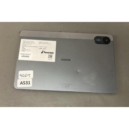 9669 - HONOR PAD X9/ ELN-L09/ SPACE GRAY/ GOOGLE LOCKED/ IMEI: ADYX9X4105G00954 - SCREEN DAMAGED