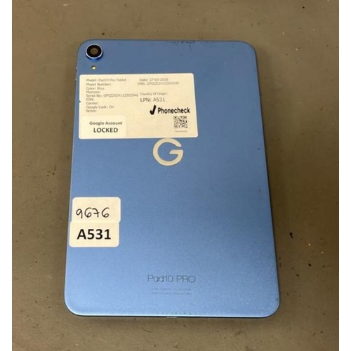 9676 - TABLET G PAD 10 PRO/ BLUE/ GOOGLE LOCKED/IMEI: GPSZ2024112502046