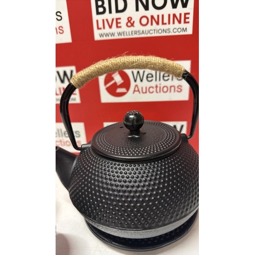 5221 - JAPANESE STYLE TETSUBIN CAST IRON TEAPOT SET