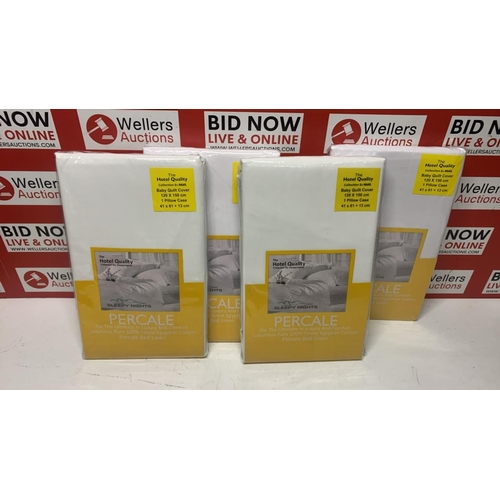 1025 - 4X THE HOTEL QUALITY PERCALE SLEEPY NIGHTS BABY QUILT COVER 120 X 150 & PILLOW CASE 41 X61