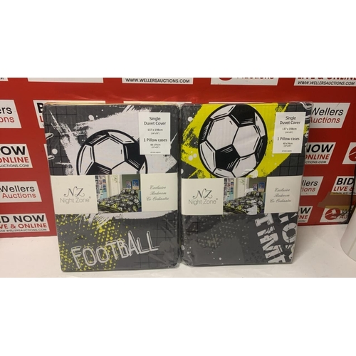 1026 - 2X NIGHT ZONE FOOTBALL SINGLE DUVET COVERS SETS