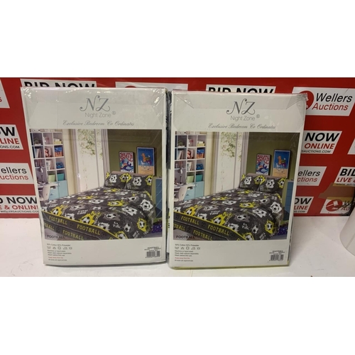 1026 - 2X NIGHT ZONE FOOTBALL SINGLE DUVET COVERS SETS