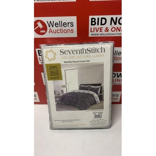 1029 - SEVENTH STITCH MARBLE DUVET COVER SET DOUBLE