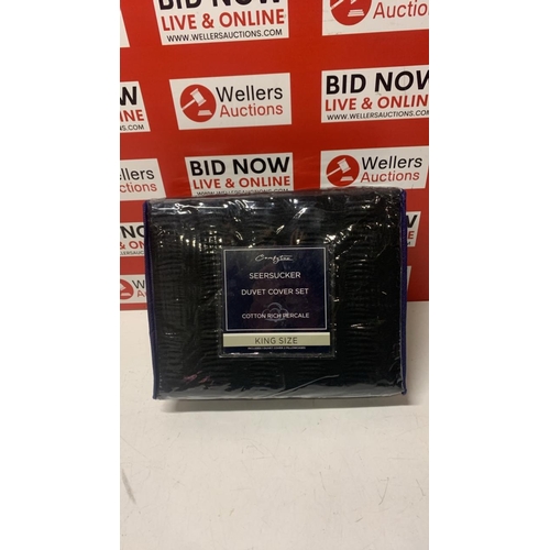 1030 - COMFYTEX SEERSUCKER DUVET COVER SET KING SIZE