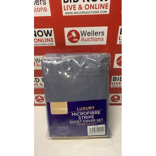 1031 - LUXURY MICROFIBRE STRIPE DUVET COVER SET KING SIZE