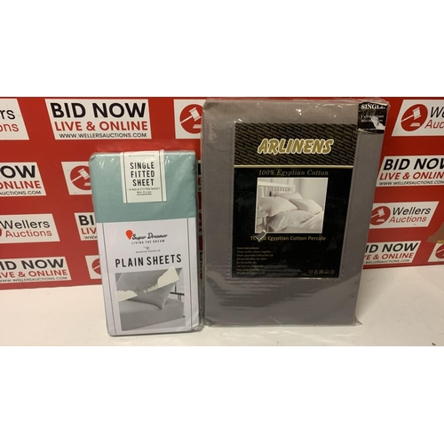 1035 - 2X SINGLE FITTED BED SHEETS