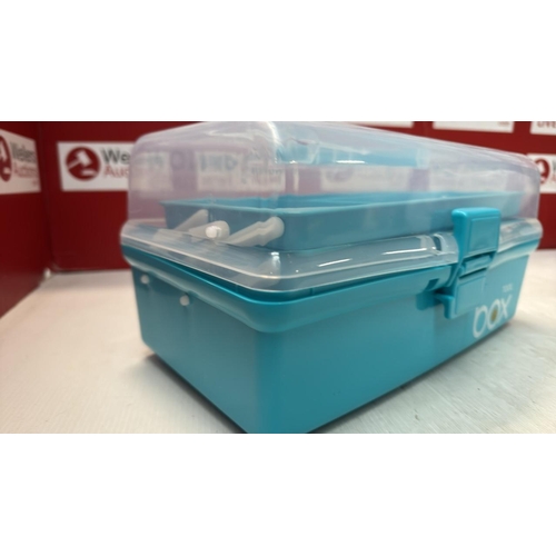 9074 - ASELECTED 3 LAYER CRAFT STORAGE BOX 3 LAYERS PLASTIC CANTILEVER CRAFT BOX MEDICINE ORGANIZER TOOLS C... 
