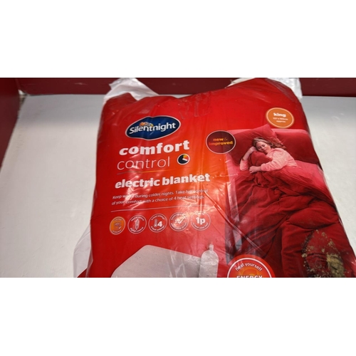 9077 - SILENTNIGHT COMFORT CONTROL ELECTRIC BLANKET KING BED - HEATED UNDERBLANKET WITH 4 HEAT SETTINGS - F... 