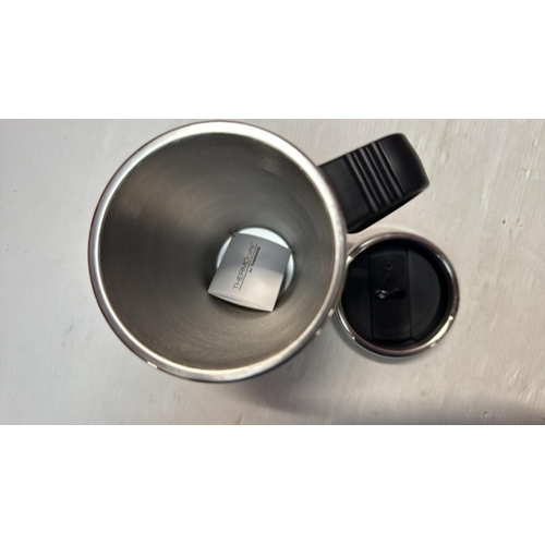 9104 - THERMOCAF� BY THERMOS, PLASTIC TRANSLUCENT TRAVEL MUG, BLUE, 420 ML [48]