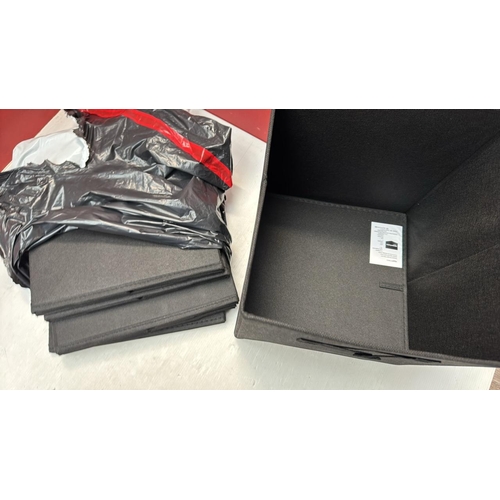 9118 - AMAZON BASICS COLLAPSIBLE FABRIC STORAGE CUBE/ORGANISER WITH HANDLES, PACK OF 6, SOLID BLACK, 26.6 X... 