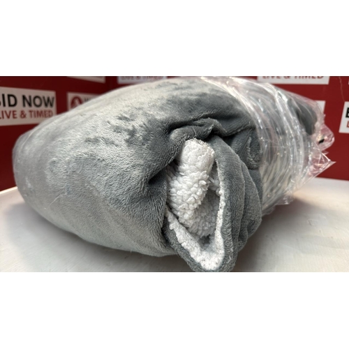 9119 - MIA&COCO ELECTRIC HEATED BLANKET THROW 120�160CM, FLANNEL SHERPA, FAST HEATING, 10 HEAT LEVELS, 9H A... 