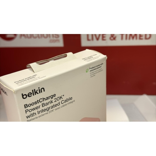 9181 - BELKIN PORTABLE CHARGER, POWER BANK WITH INTEGRATED CABLE 20K PD 30W - FAST CHARGING USB-C POWER DEL... 