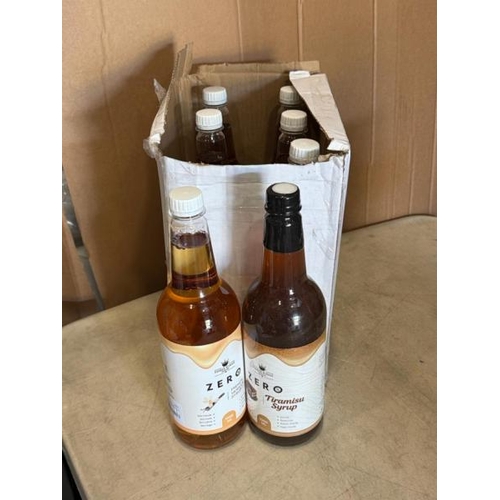 8584 - X7 THREE KINGS PANTRY ZERO SYRUPS, X6 FRENCH VANILLA, X1 TIRAMISU