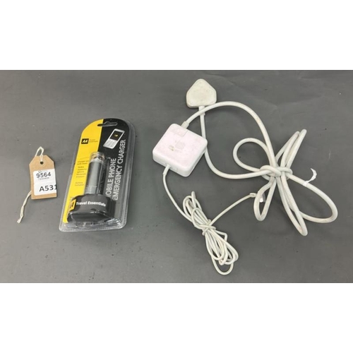 9564 - X2 INC. APPLE MAGSAFE 2 POWER ADAPTER A1436, MOBILE PHONE EMERGENCY CHARGER AA TRAVEL ESSENTIALS
