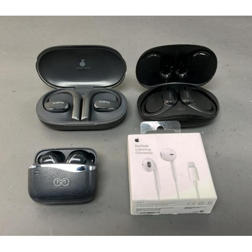 9583 - X4 INC. APPLE EARBUDS A1748, EARBUDS (LENOVO THINKPLUS, ORAIMO SOUND OPN-675, M6 GADGETS)