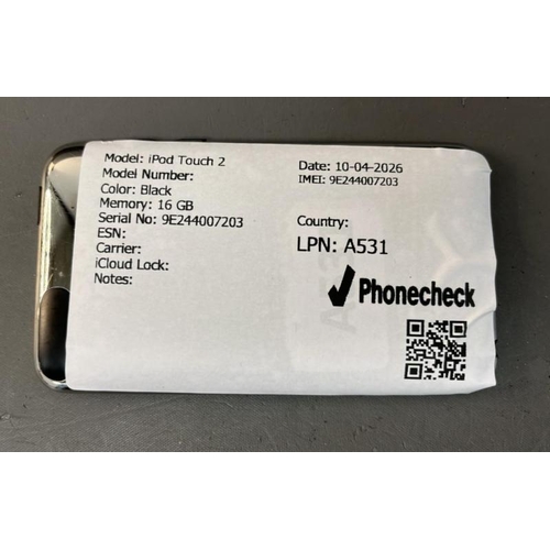 9596 - X1 APPLE IPOD TOUCH 2/ BLACK/ 16GB/ IMEI: 9E244007203