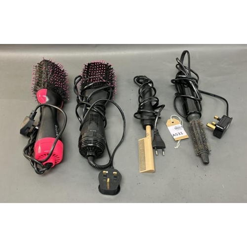 9601 - X4 INC. ELETRIC HAIR BRUSH (REVLON, NON-BRAND), ELETRIC BRUSH REVLON RVHA6017, ELETRIC STRAIGHTENING... 