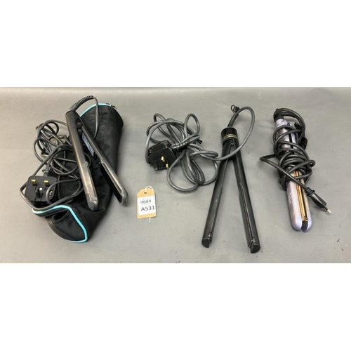 9604 - X3 HAIR STRAIGHTERNER INC. CLOUD NINE C9-M1.2, HOT TOOLS PROFESSIONAL, DIVA PRO STYLING