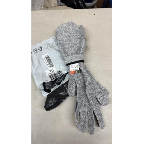 9034 - AINIV CUT RESISTANT GLOVES, 1 PAIR 55CM CUT PROOF SLEEVES, LEVEL 5 PROTECTIVE GLOVES, HANDS WRISTS F... 