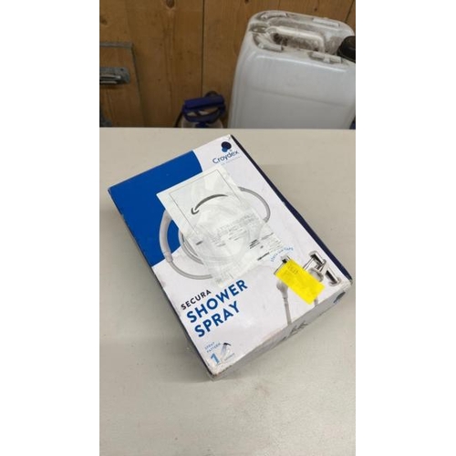 9040 - CROYDEX SECURA SHOWER HEAD AND HOSE - EASY INSTALL PUSH ON SHOWER ATTACHMENT FOR BATH TAPS WITH 1750... 