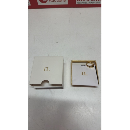 3245 - NEW ABBOTT LYON GOLD ENGRAVED DIAMONTE RING