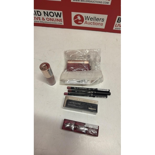 3250 - ASSORTED LIP BUNDLE INC HUDA BEAUTY / RIMMEL / REVOLUTION