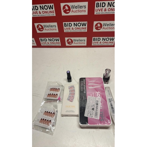 3258 - NEW BUNDLE OF NAIL SELECTION INC POLISHES / ACRYLIC NAILS/ EXTENSIONS / FILES