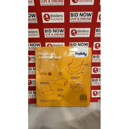 3283 - PLUSH CAT RADIATOR BED BY PETLICITY IN GREY COMFY AND COSY