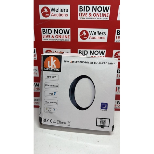 3380 - NEW UKEW LIGHTING 16W LED OCT PHOTOCELL BULKHEAD LAMP