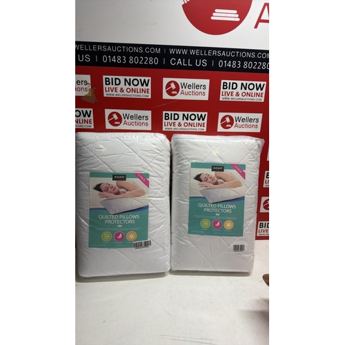 3386 - 4 PACK NEW ADAM HOME QUILTED PILLOW PROTECTORS X2