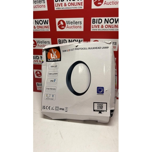 3387 - NEW UKEW LIGHTING 16W LED OCT PHOTOCELL BULKHEAD LAMP