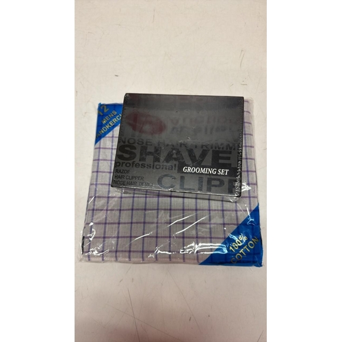 3396 - GENTS GROOMING SET AND 12X HANDKERCHIEFS