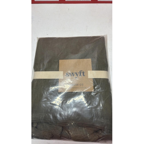 3397 - NEW SWYFT GREEN THROW 03 LINEN 150CMX 200CM