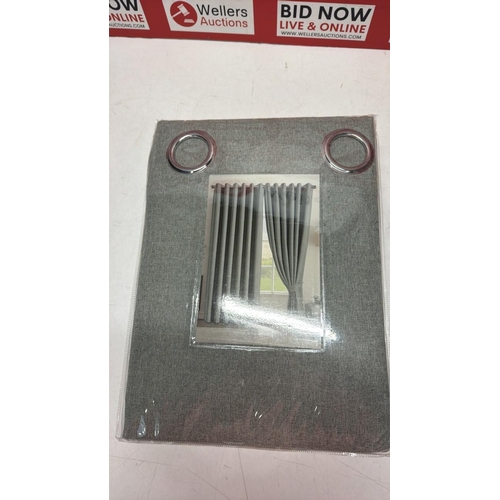 3398 - NEW LINEN STYLE BLACKOUT CURTAINS 168CMX228CM