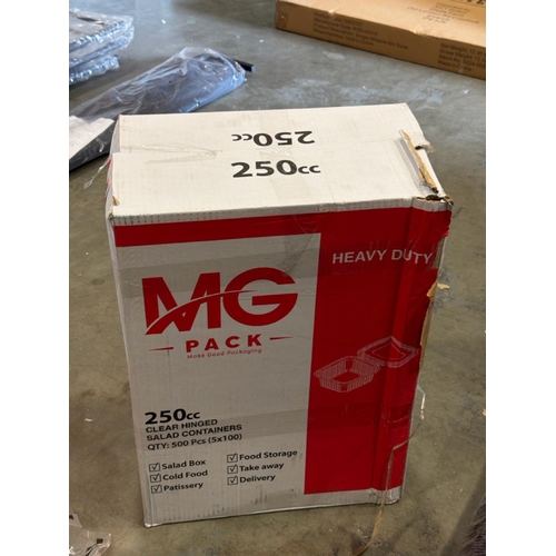 3414 - BOX OF 500 MG PACK CLEAR PLASTIC SALAD CONTAINERS