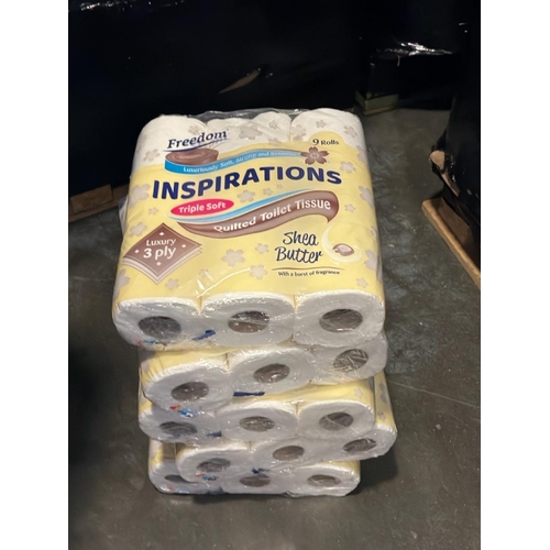 3488 - X5 PACKS OF 9 FREEDOM INSPIRATIONS SHEA BUTTER TOILET ROLLS